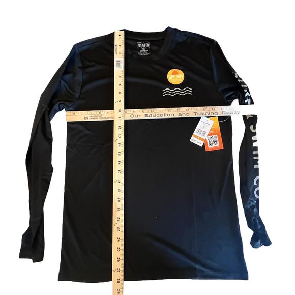 NEW Surf & SWIM TEE Long Sleeve SM Men's Women's Swimming T Shirt Black UPF 50+ - Picture 5 of 6